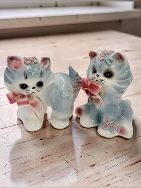 Vintage Josef Originals "Puff and Fluff" porcelain Japan 50’s kitten figurines